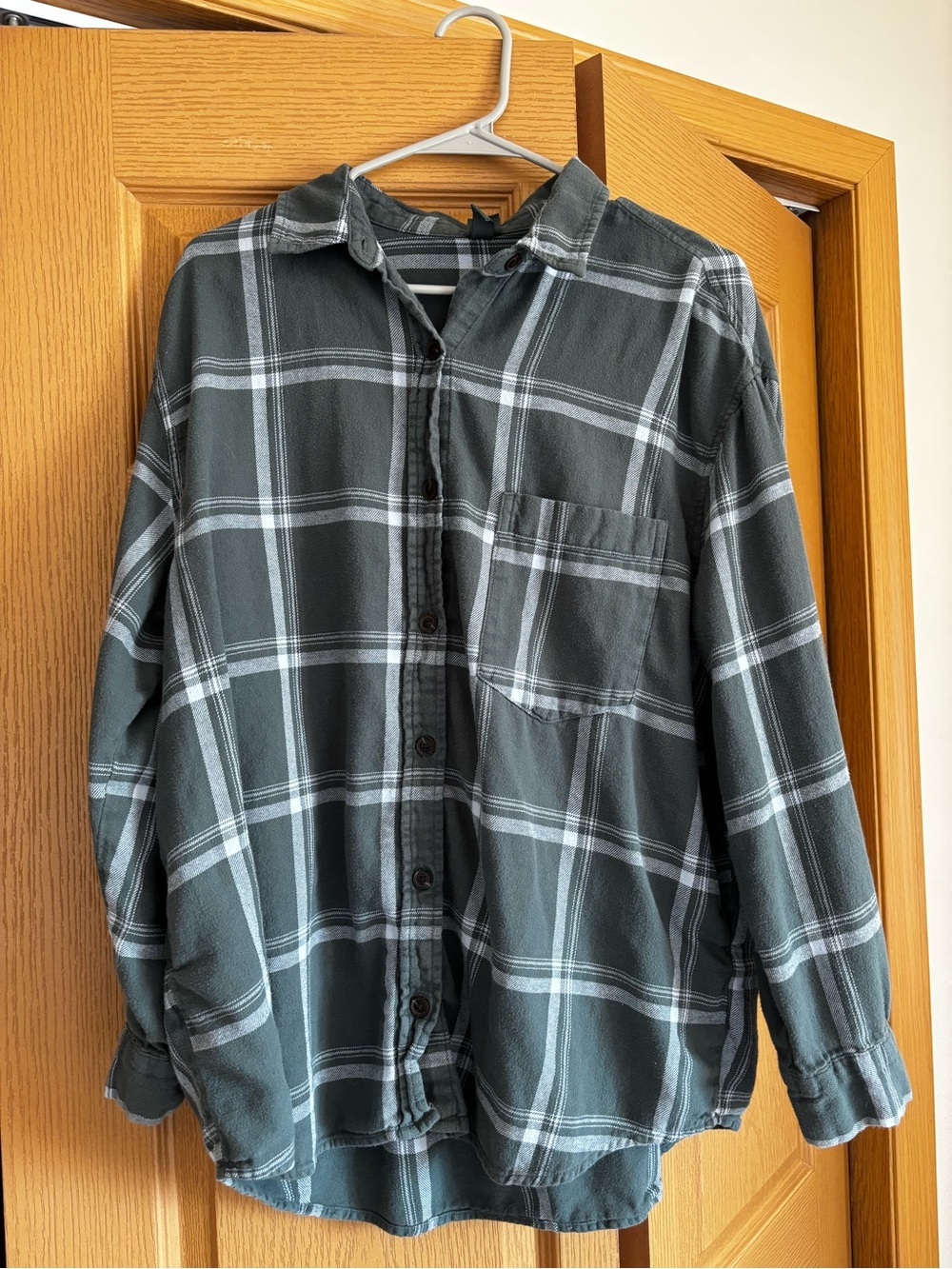 wild fable Dark Green and White Plaid shirt